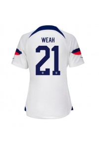 forente stater Timothy Weah #21 Fotballdrakt Hjemme Klær Dame VM 2022 Korte ermer